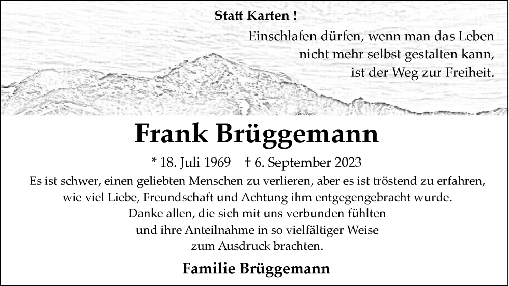 Traueranzeigen von Frank Brüggemann sich erinnern de