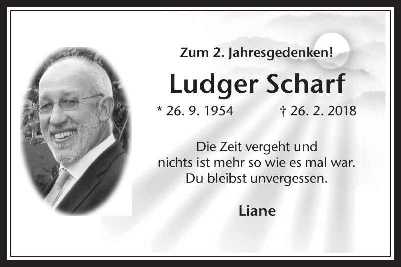 Traueranzeigen Von Ludger Scharf Sich Erinnern De