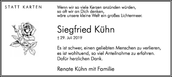 Traueranzeige von Siegfried Kühn von Hellweger Anzeiger
