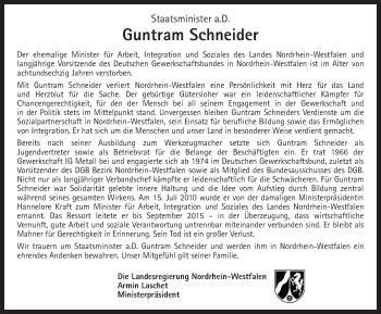 Traueranzeige von Guntram Schneider 