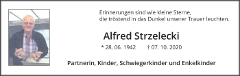 Traueranzeige von Alfred Strzelecki von Ruhr Nachrichten