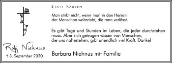 Traueranzeige von Rolf Niehnus von Hellweger Anzeiger