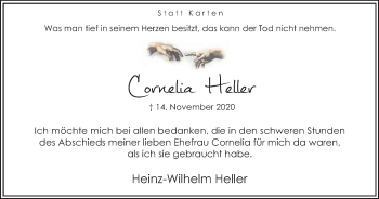 Traueranzeige von Cornelia Heller von Hellweger Anzeiger