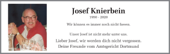 Traueranzeige von Josef Knierbein von Ruhr Nachrichten