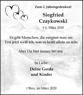 Traueranzeige von Siegfried Czaykowski von Ruhr Nachrichten