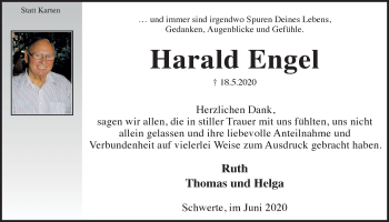 Traueranzeige von Harald Engel von Ruhr Nachrichten