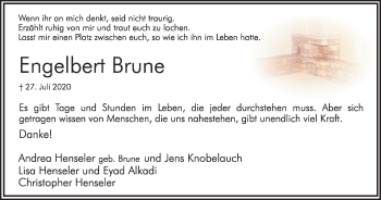 Traueranzeige von Engelbert Brune von Hellweger Anzeiger