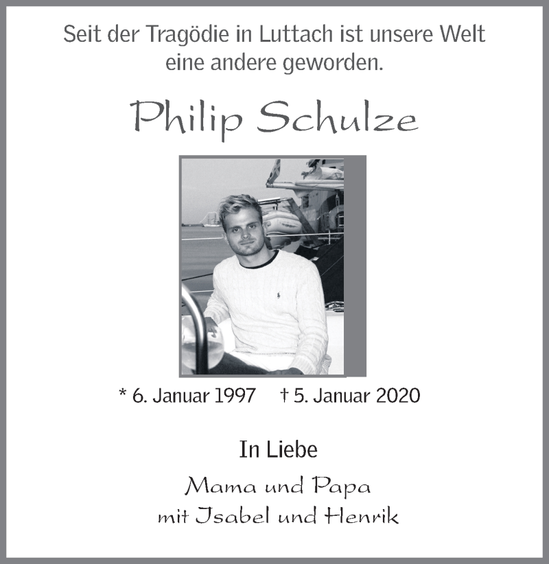  Traueranzeige für Philip Schulze vom 09.01.2021 aus 