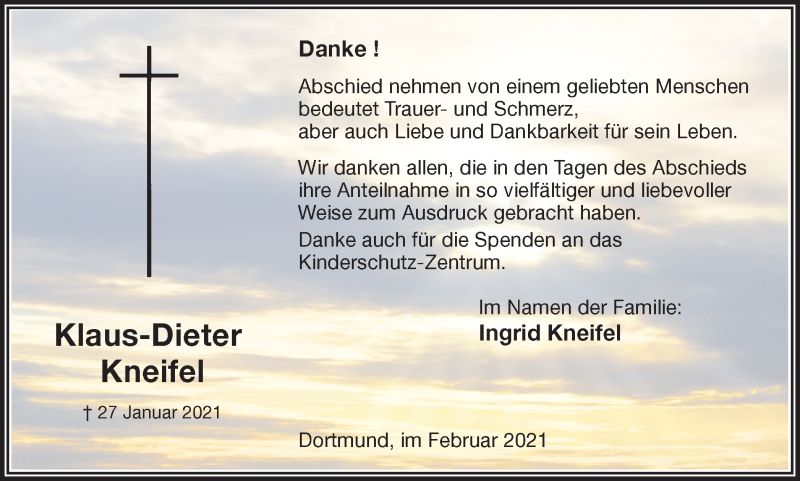  Traueranzeige für Klaus-Dieter Kneifel vom 27.02.2021 aus 