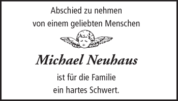 Traueranzeige von Michael Neuhaus von Ruhr Nachrichten und Halterner Zeitung