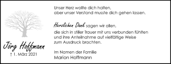 Traueranzeige von Jörg Hoffmann von Hellweger Anzeiger