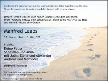Traueranzeige von Manfred Laabs 