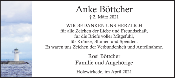 Traueranzeige von Anke Böttcher von Hellweger Anzeiger