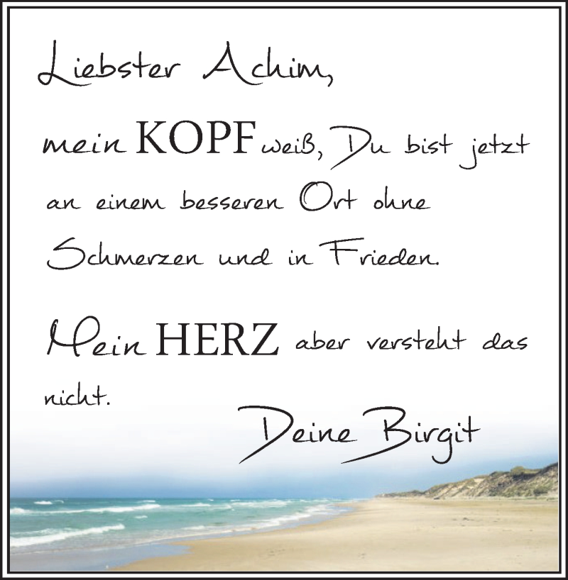  Traueranzeige für Achim  vom 17.07.2021 aus 