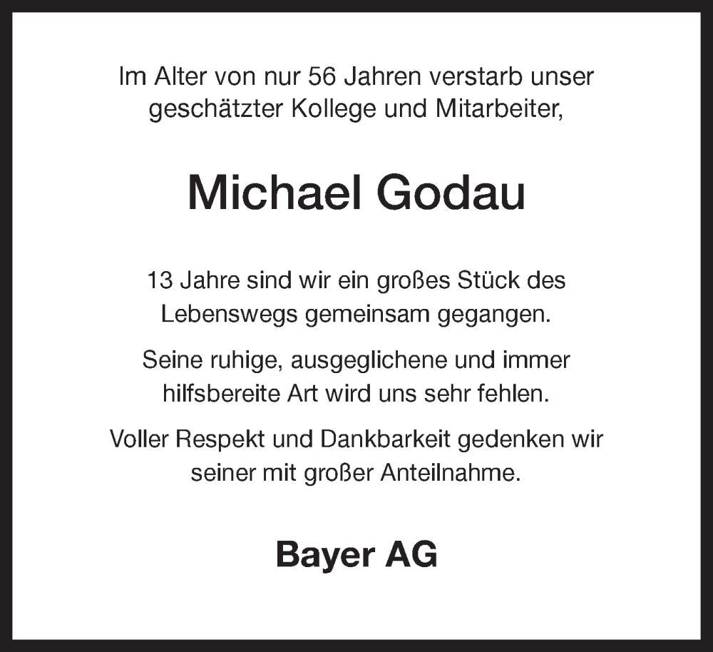  Traueranzeige für Michael Godau vom 19.11.2022 aus Hellweger Anzeiger