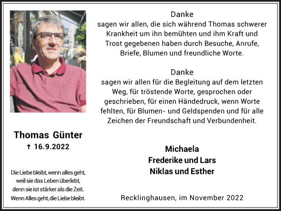 Traueranzeige von Thomas Günter von Medienhaus Bauer
