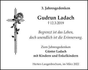 Traueranzeige von Gudrun Ladach von Medienhaus Bauer