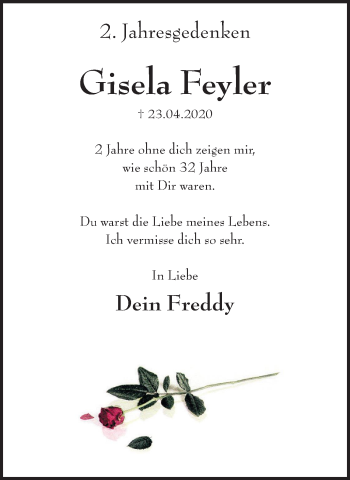 Traueranzeige von Gisela Feyler 