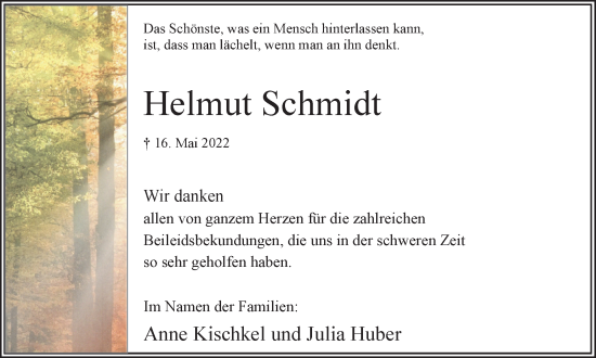 Traueranzeige von Helmut Schmidt