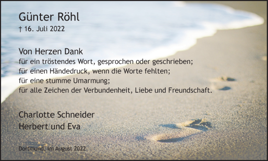 Traueranzeige von Günter Röhl 