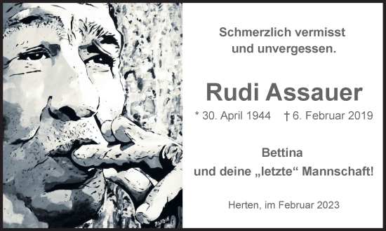 Traueranzeige von Rudi Assauer von Medienhaus Bauer