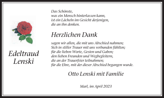 Traueranzeige von Edeltraud Lenski von Medienhaus Bauer