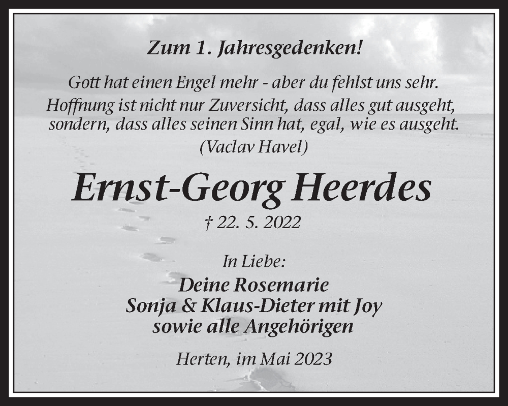  Traueranzeige für Ernst-Georg Heerdes vom 24.05.2023 aus Medienhaus Bauer