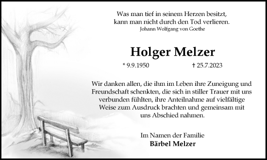 Traueranzeige von Holger Melzer von Medienhaus Bauer
