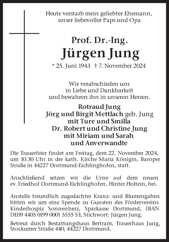 Traueranzeige von Jürgen Jung von Ruhr Nachrichten