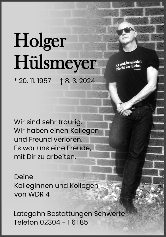 Traueranzeige von Holger Hülsmeyer 