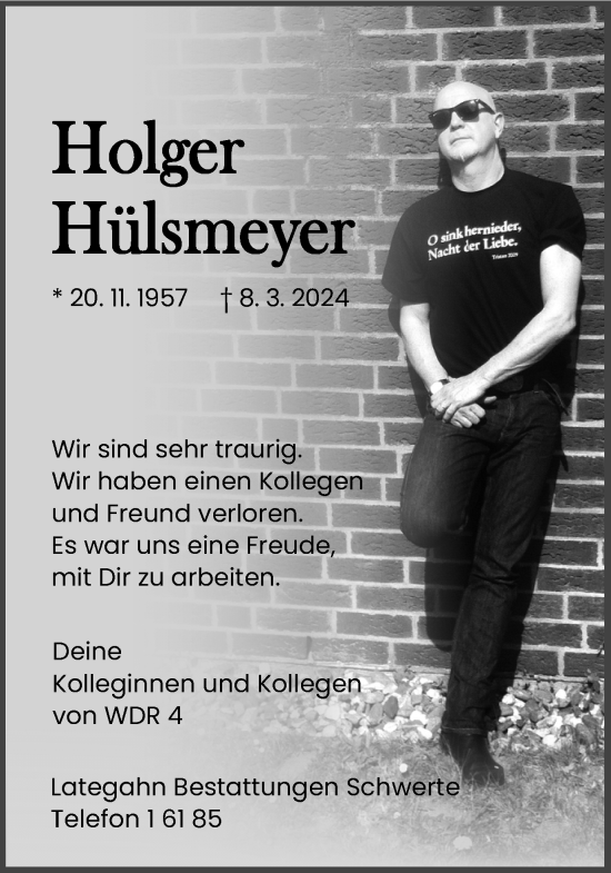 Traueranzeige von Holger Hülsmeyer von Ruhr Nachrichten