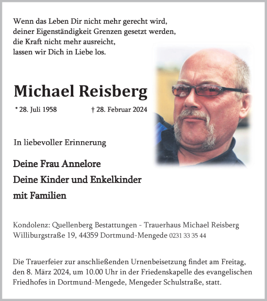 Traueranzeige von Michael Reisberg 