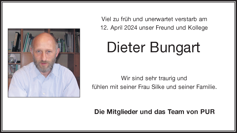  Traueranzeige für Dieter Bungart vom 20.04.2024 aus 