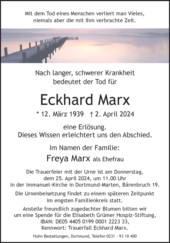 Traueranzeige von Eckhard Marx 