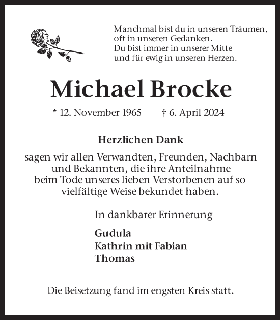 Traueranzeige von Michael Brocke von Ruhr Nachrichten