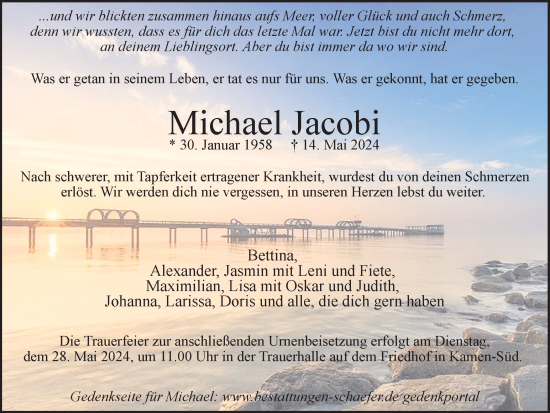 Traueranzeige von Michael Jacobi