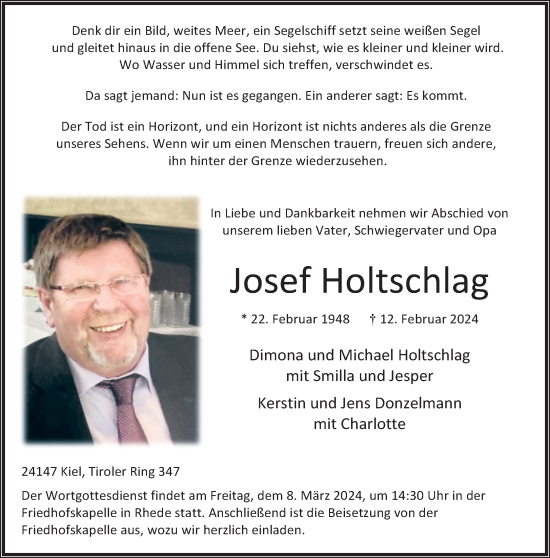 Traueranzeige von Josef Holtschlag von Bocholter-Borkener Volksblatt