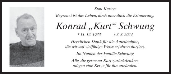 Traueranzeige von Konrad Schwung von Bocholter-Borkener Volksblatt