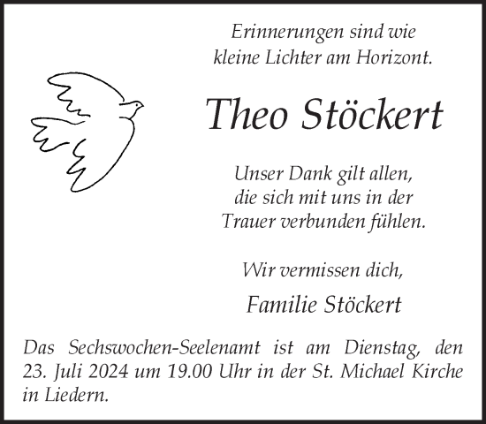 Traueranzeige von Theo Stöckert von Bocholter-Borkener Volksblatt
