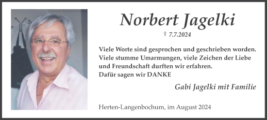 Traueranzeige von Norbert Jagelki von Trauer Vest