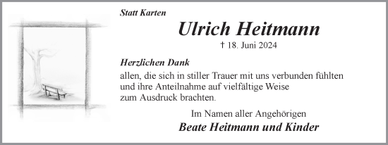 Traueranzeige von Ulrich Heitmann von Ruhr Nachrichten und Halterner Zeitung