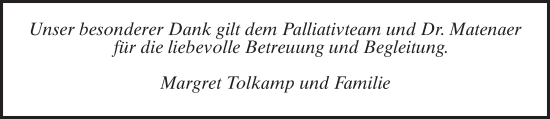 Traueranzeige von Danksagung  von Bocholter-Borkener Volksblatt