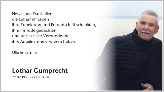 Traueranzeige von Lothar Gumprecht von Hellweger Anzeiger