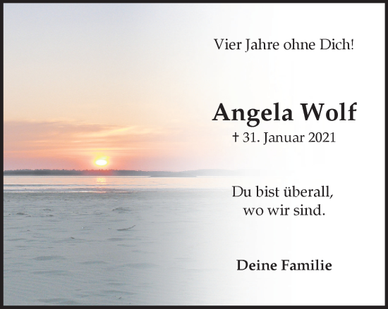 Traueranzeige von Angela Wolf von Trauer Vest