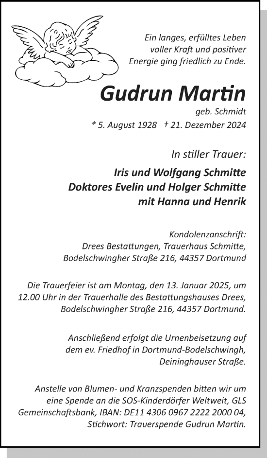 Traueranzeige von Gudrun Martin von Ruhr Nachrichten