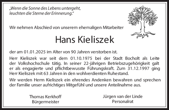 Traueranzeige von Hans Kieliszek 
