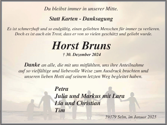 Traueranzeige von Horst Bruns von Ruhr Nachrichten