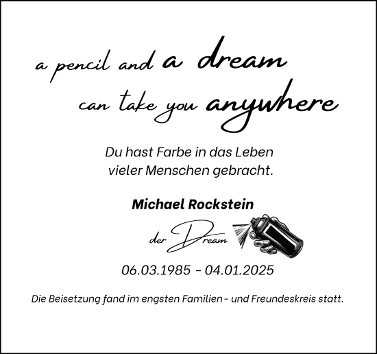 Traueranzeige von Michael Rockstein von Trauer Vest