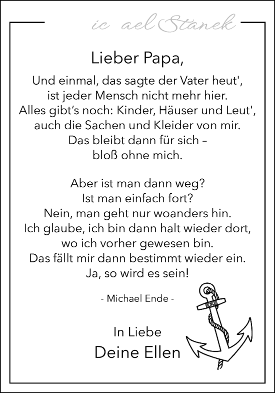 Traueranzeige von Michael Stanek von Ruhr Nachrichten