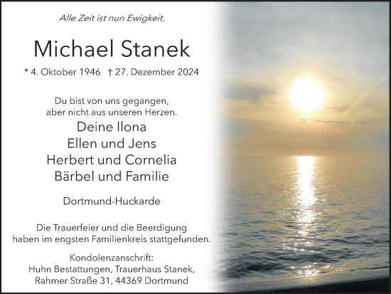 Traueranzeige von Michael Stanek von Ruhr Nachrichten